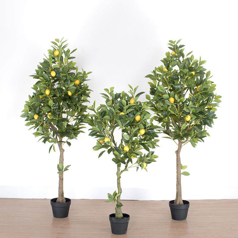 仿真室内植物带果带盆柠檬树 家居装饰绿植盆栽仿真柠檬树橘树