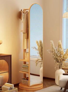 木可旋地转穿衣镜挂衣质架镜衣帽架一体试衣落OKO全身镜家用镜子
