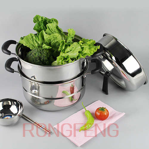 复底不锈钢蒸锅蒸笼无磁二层双层多功能蒸锅厂家直销适用礼品促销