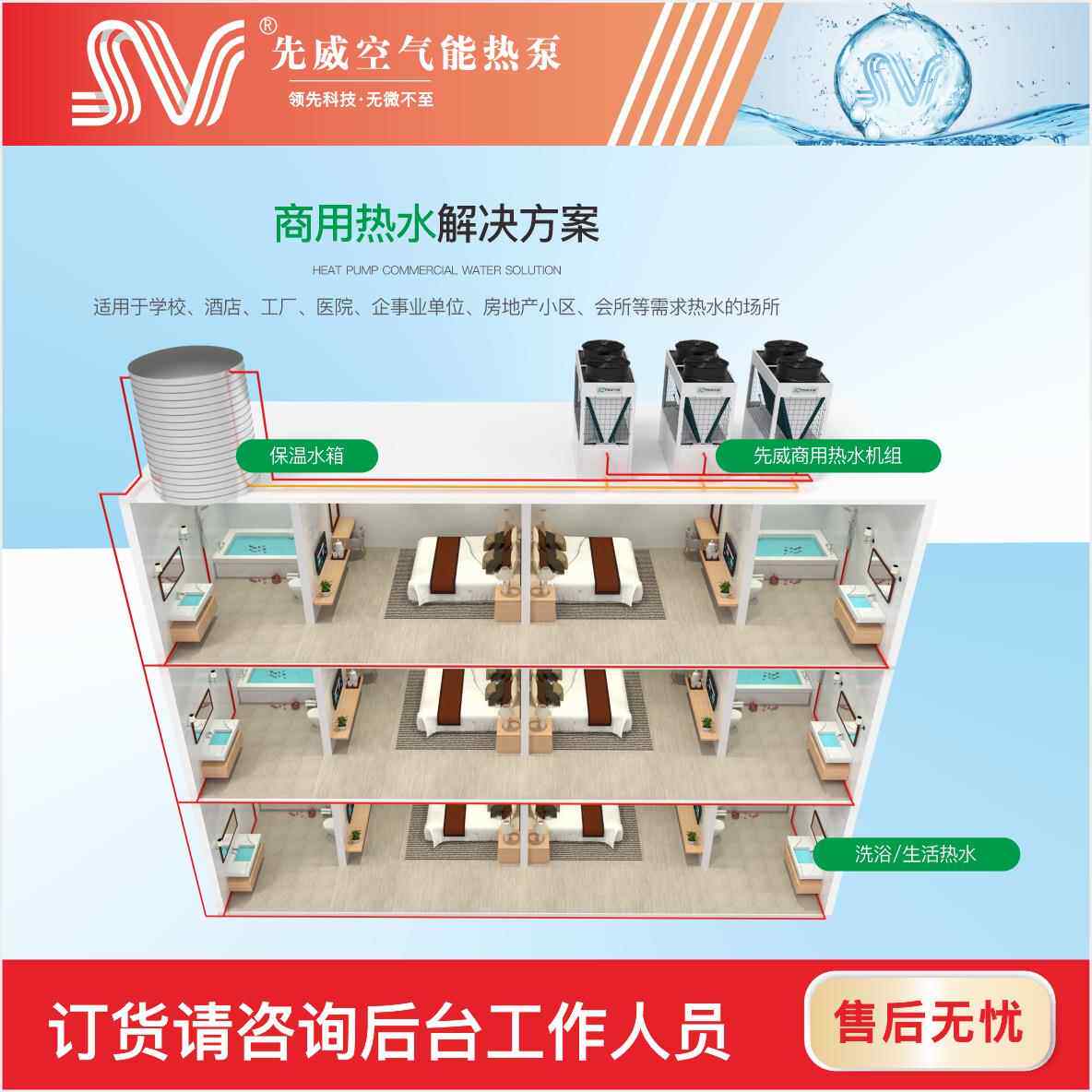 10设匹气热能热水机空气空源热泵机组YNRS-KF1备学校学生宿舍热水