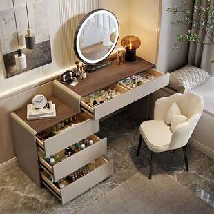 A8L实台木梳妆型2025新款 现代简940约小化妆桌斗柜一体轻户奢感