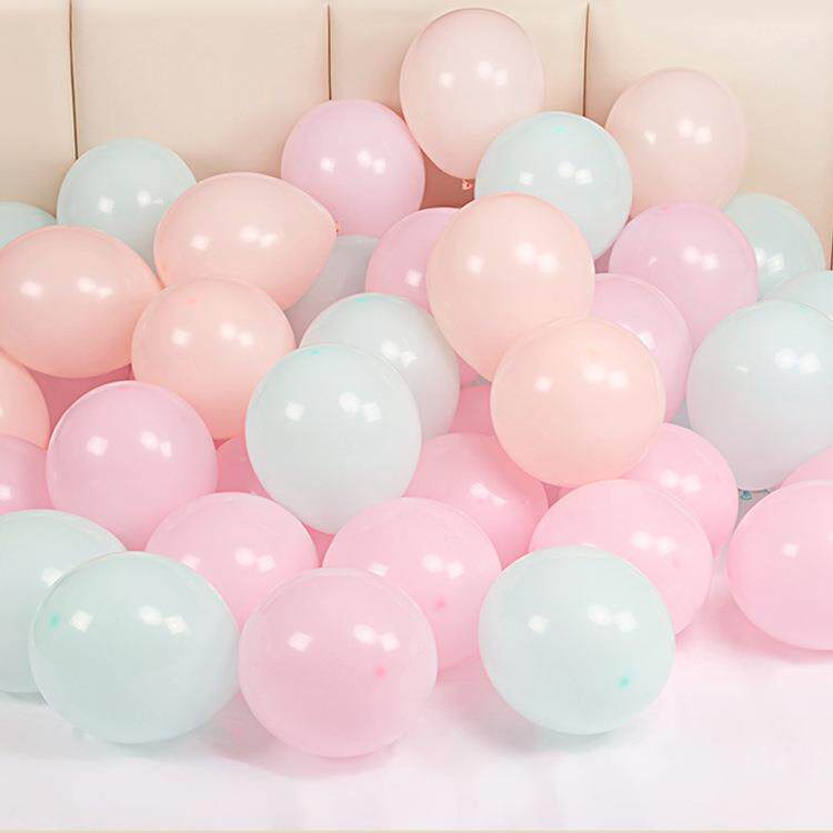 宝宝生日婚庆装饰场地布置气球 10寸2.2克加厚马卡龙乳胶气球套餐