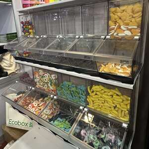 商超糖果炒货干果陈列展示耐摔防刮花高透带翻盖透明塑料食品盒