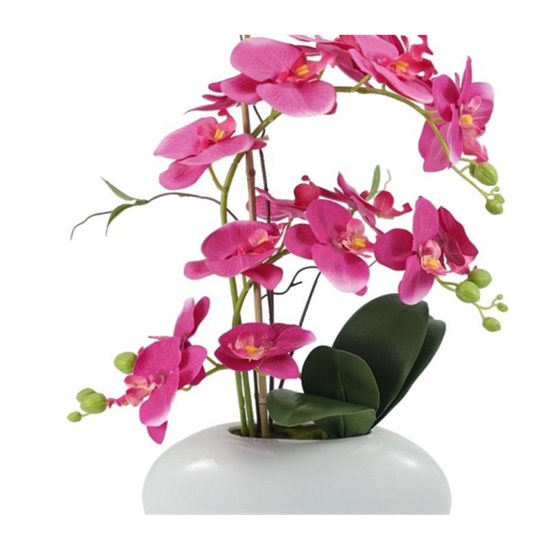 蝴蝶兰仿真花套装假花客厅盆栽绢花摆件简约餐桌酒店花艺陶瓷摆设