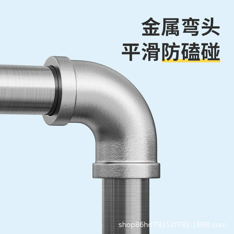 室内凉衣服阳台加粗被钢管晒单杆水管挂衣防风户外晾衣架落地稳定