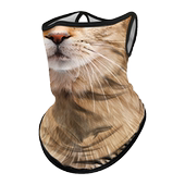 夏季 头巾女 冰丝防晒挂耳面罩面巾摩托车骑行半脸动物猫咪橙猫薄款