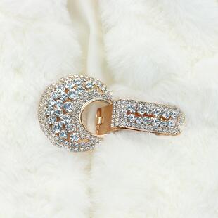 新款 纽 直销貂皮扣子大衣水钻领扣水貂鸭嘴扣搭扣皮草水晶对扣女装