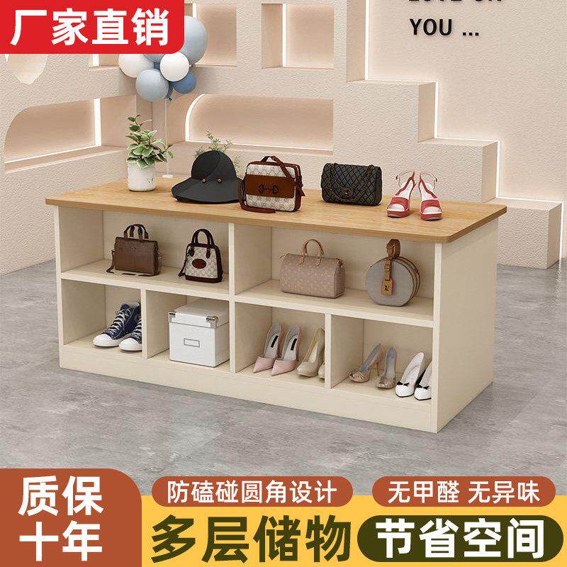 服装店中岛陈列展示柜双面6宫格中岛台收纳摆放流水台展示桌