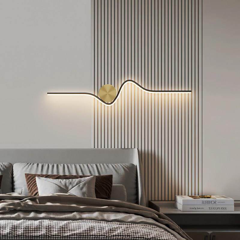 极简全铜长条壁灯现代简约设计师创意客厅电视背景墙卧室床头壁灯