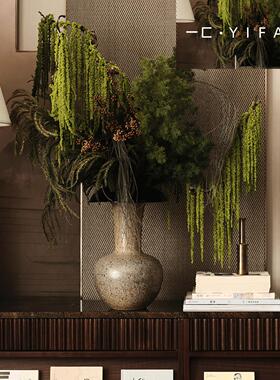 一匚 法式中古轻奢高脚花器摆件 样板间客厅玄关电视柜花艺装饰