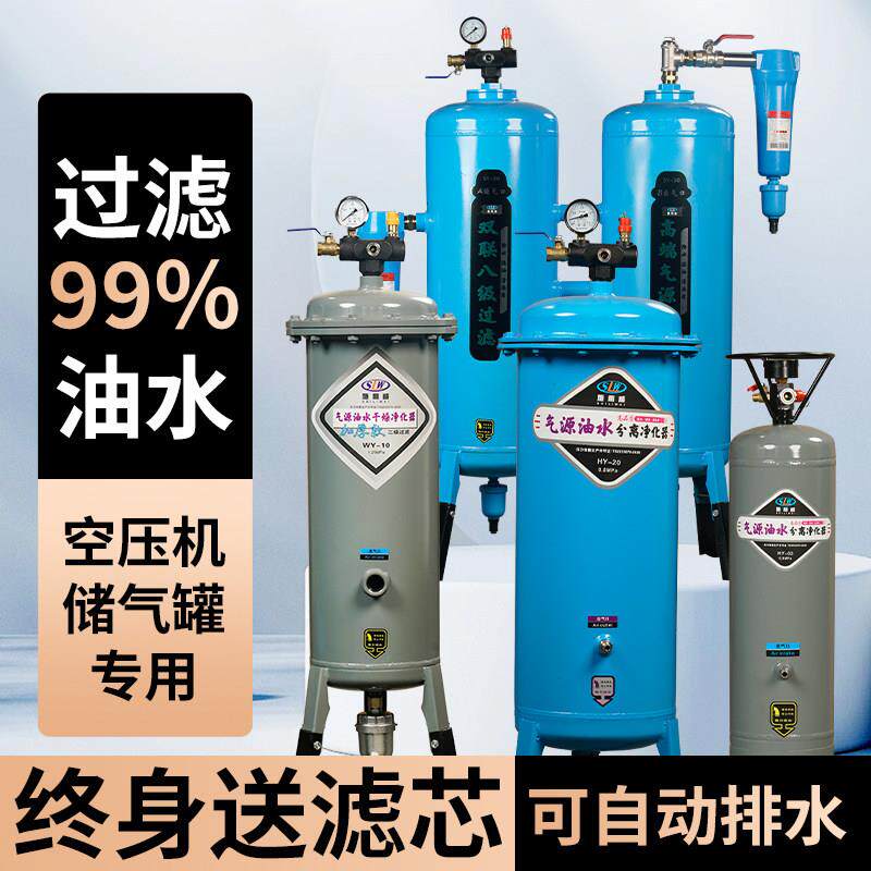 施利威气泵空压机小型油水分离器压缩空气净化器喷漆除水精密过滤