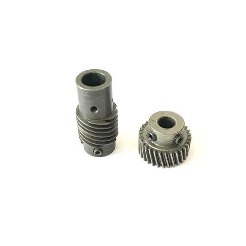 拆机1比5金属蜗轮蜗杆减速机90度直角变速换向齿轮箱卧式微小模组