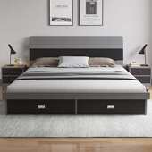 家用卧室1.2m简约板式 床高箱储物床1.8米双人床大容量榻榻米1.5米