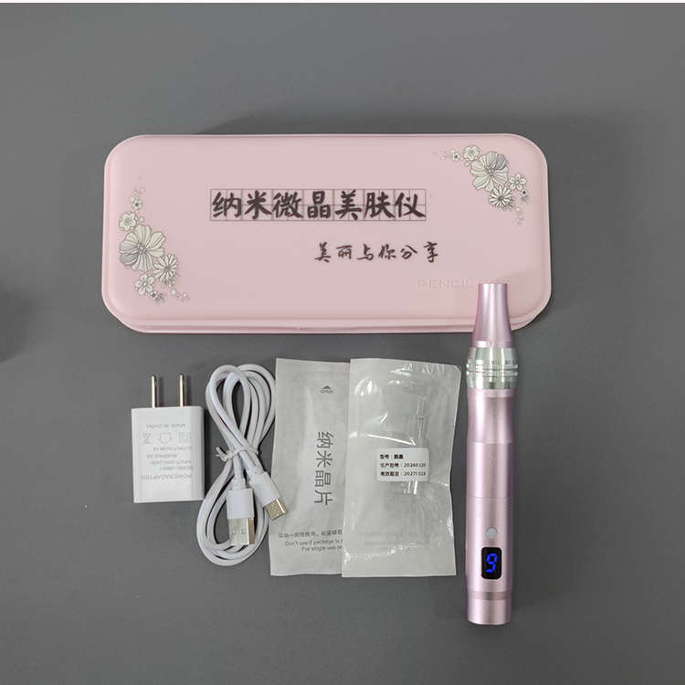 充电款6档数显屏电动微针机纳米晶片水光导入中胚层微晶笔微晶仪