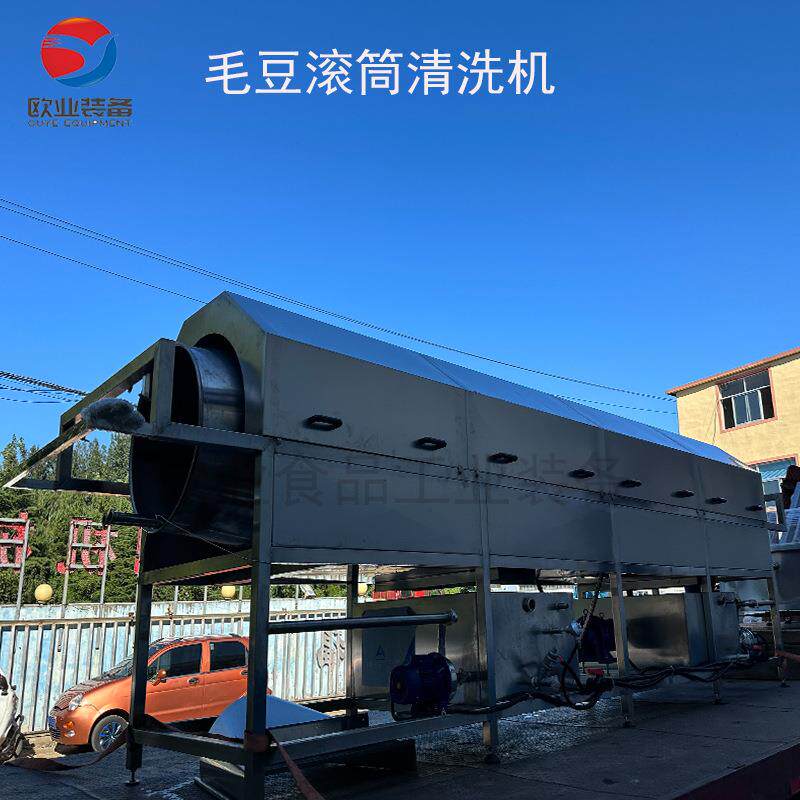 玻璃球滚筒清洗机 毛豆辣椒滚筒清洗流水线 水晶球清洗加工流水线