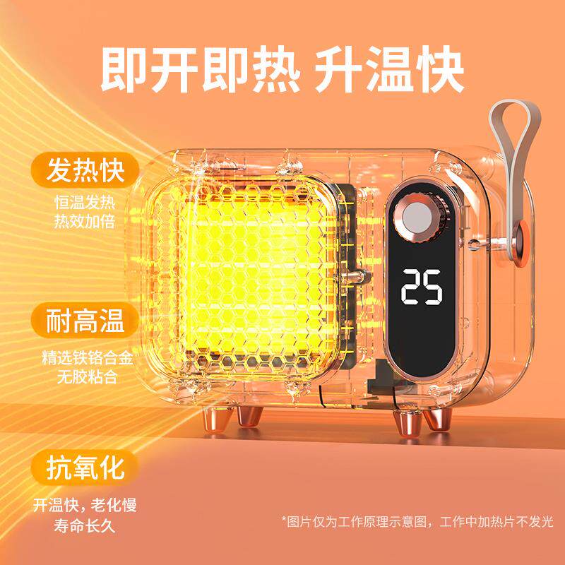 新款直销新款桌面暖风机小型家用办公室取暖器节能智能屏显静音PT