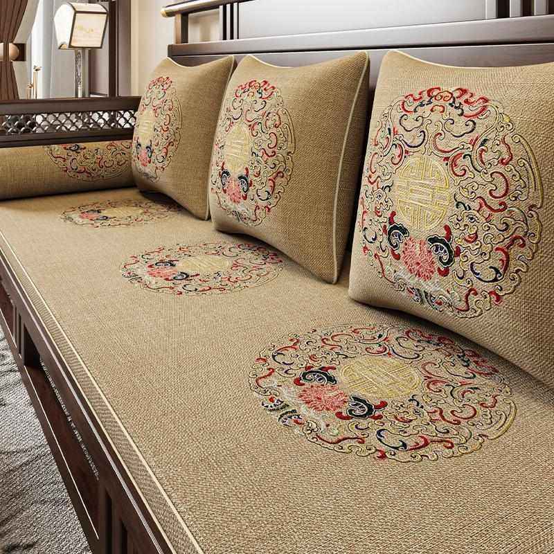 新中式红木沙发坐垫实木家具沙发垫海绵垫子罗汉床高端钉制五件套