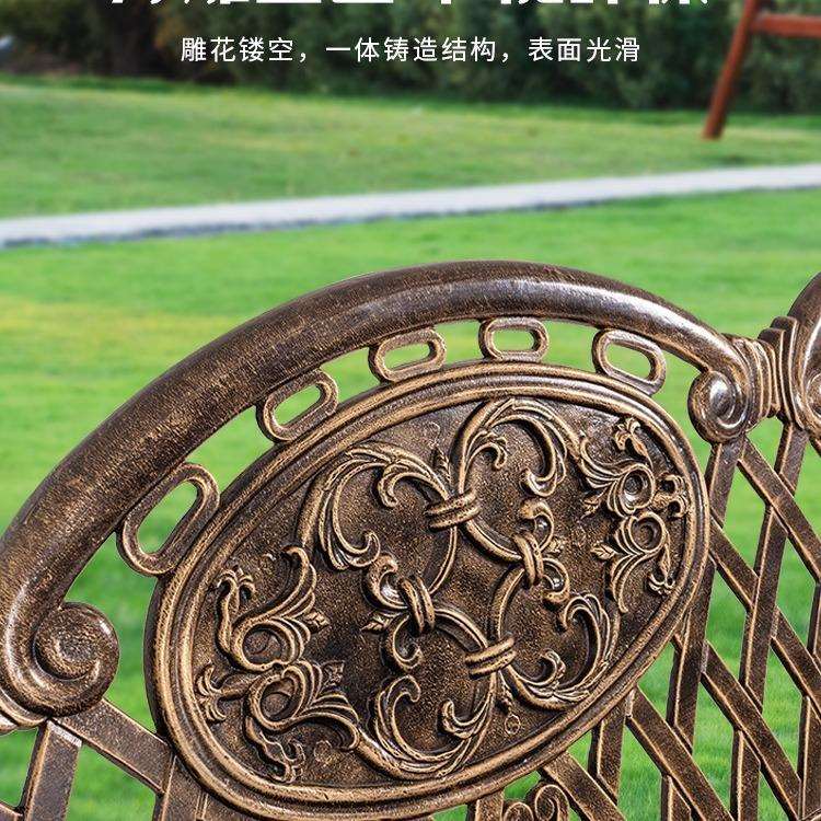 户外公园椅铸铝铁艺公共阳台休闲椅长条椅长形三人花园座椅长凳子