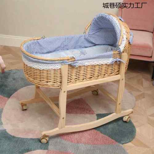 新款藤编便手携提篮摩车LSX载睡篮小孩摇篮床西窝摇外出婴儿悠车
