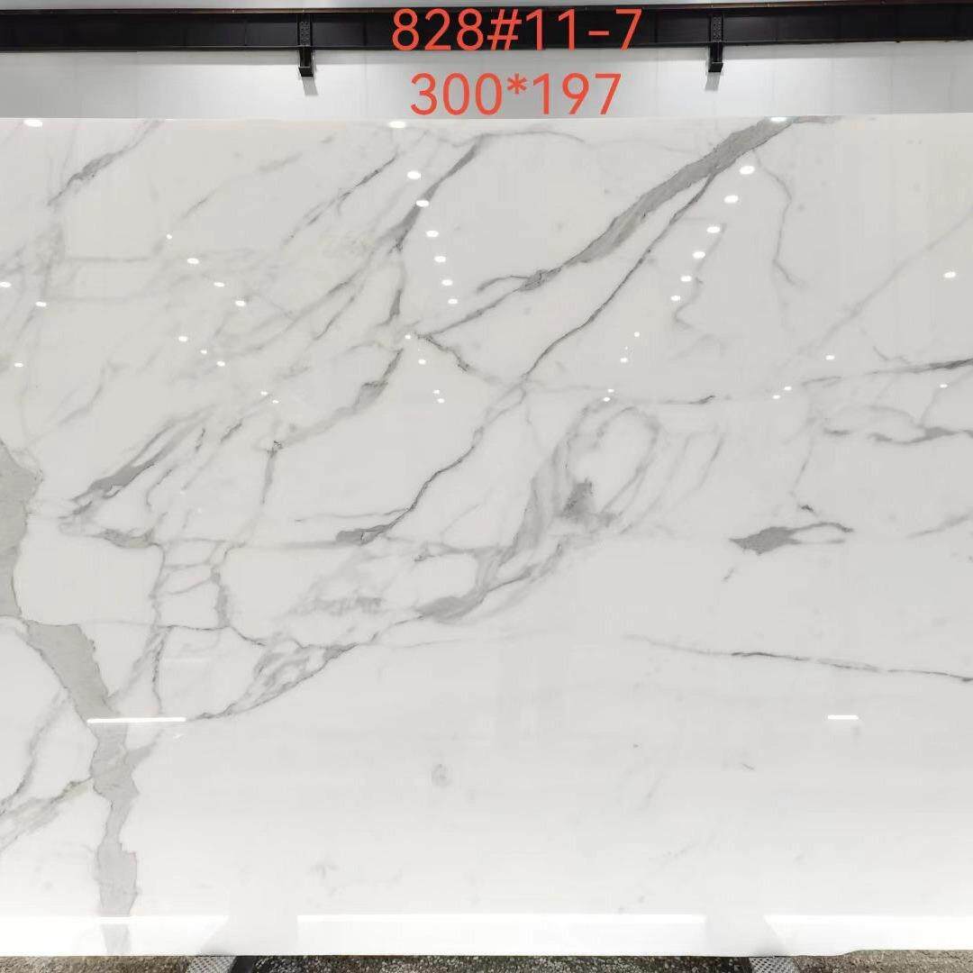 鱼肚白天然大理石桌面茶几面大理石台面板别墅背景墙外墙石材