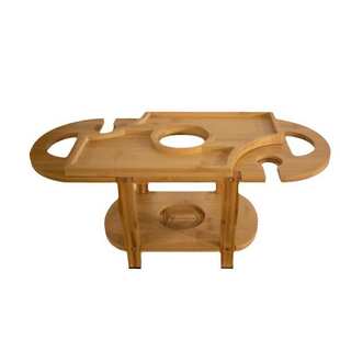 架欧式架创意吊竹制架野餐双层托盘杯户外托盘木质红酒高脚杯果盘