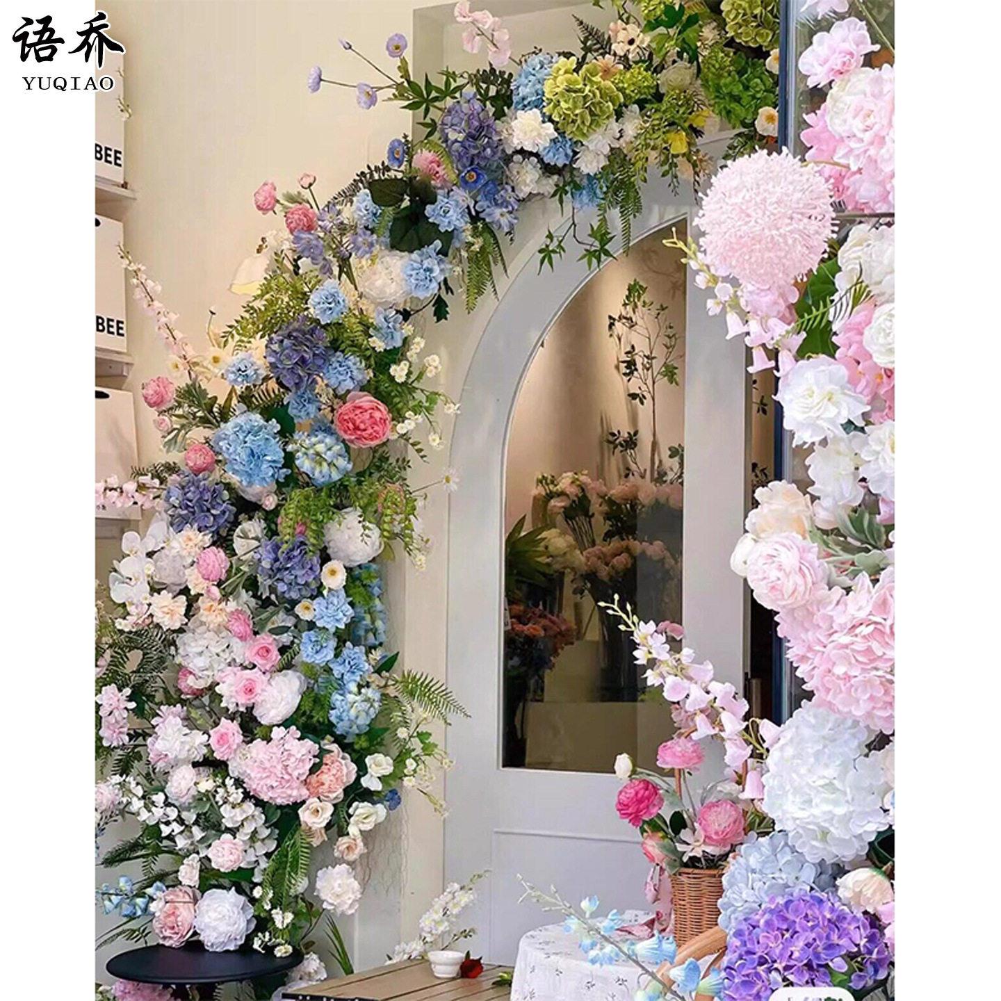 莫奈花园造景仿真花蝴蝶兰虞美人美陈橱窗瀑布花布置假花diy材料