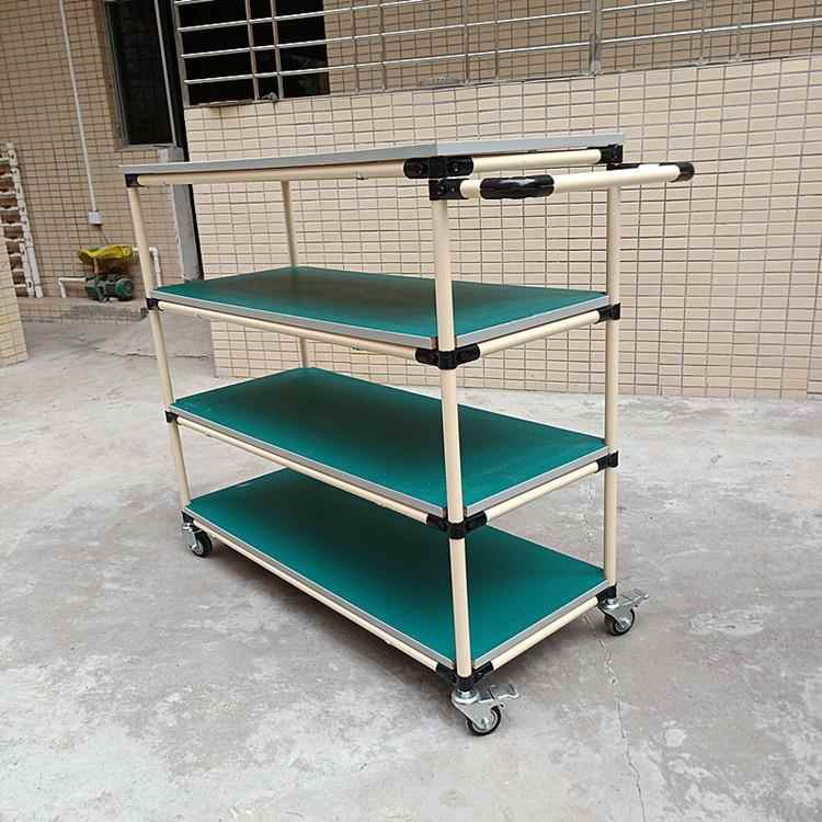 精益架防静电周转车双管层物料老2808车线棒工具车移动手推车化测