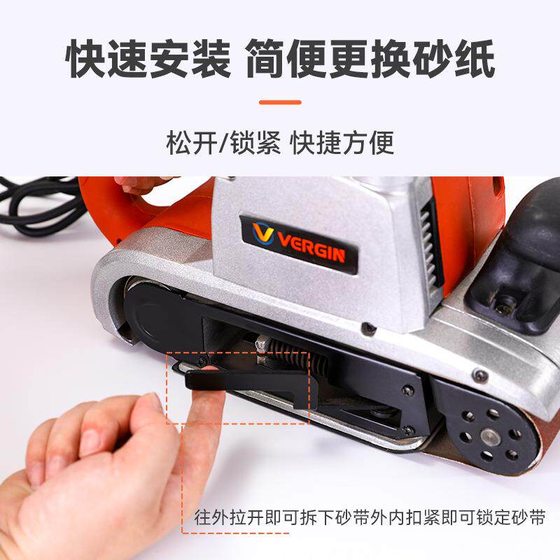 厂家直供手提4砂带OEU机家用木工砂纸机寸多式功小能型磨光抛光机