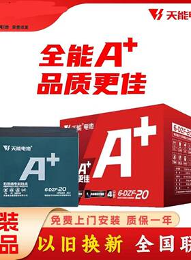 天能电池24V36V48V12ah48ⅴ20ah新国标电动自行车电池铅酸蓄电瓶