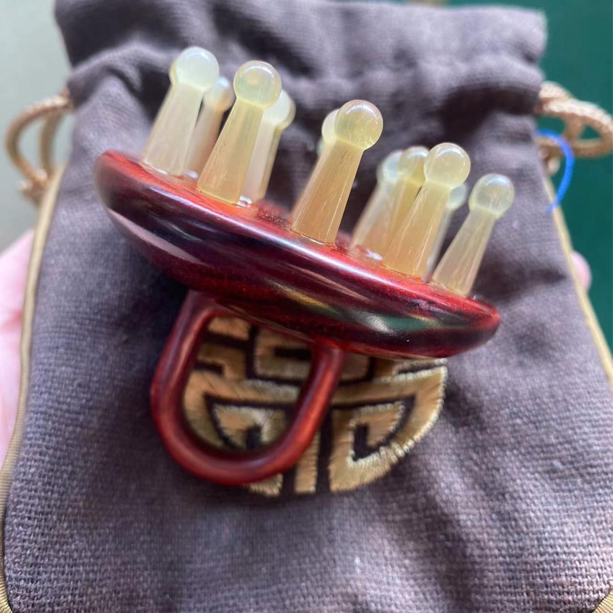紫檀木洗头按摩梳头部护理经络抓