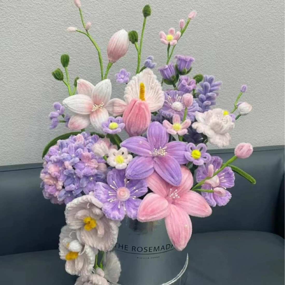 手工编织花束diy材料包自制扭扭棒成品抱抱桶仿真花送女朋友闺蜜