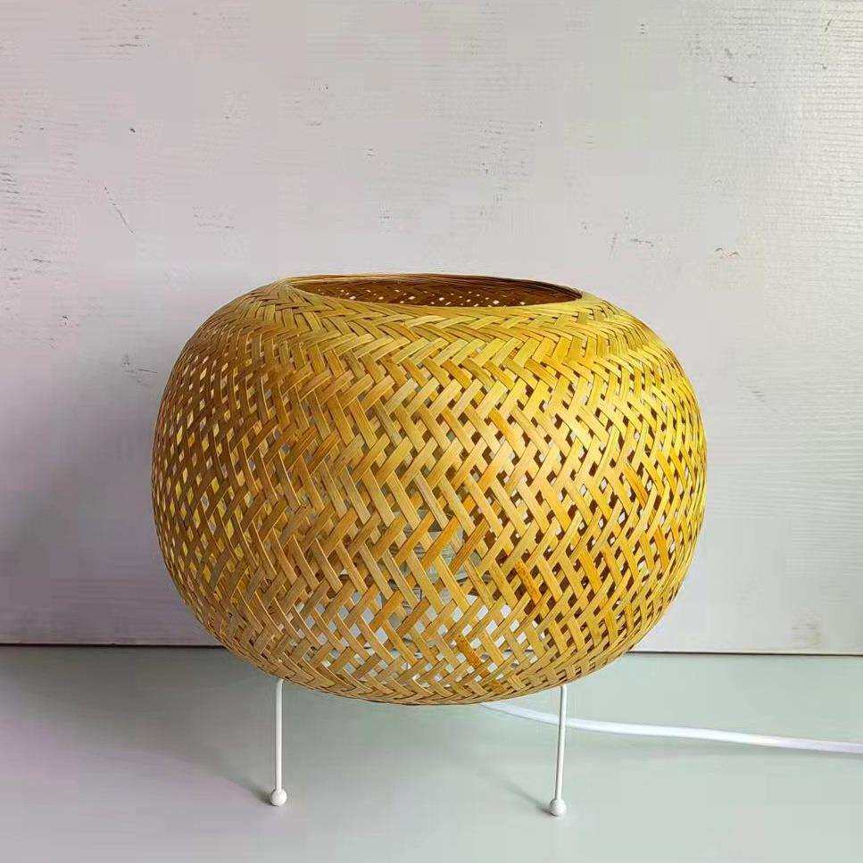 新中式竹艺落地灯客厅复古日式东南亚简约创意装饰卧室竹编台灯