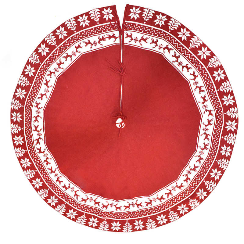 圣诞树针织红白图案圣诞裙英寸雪花鹿围裙2024圣诞树装饰品48新款