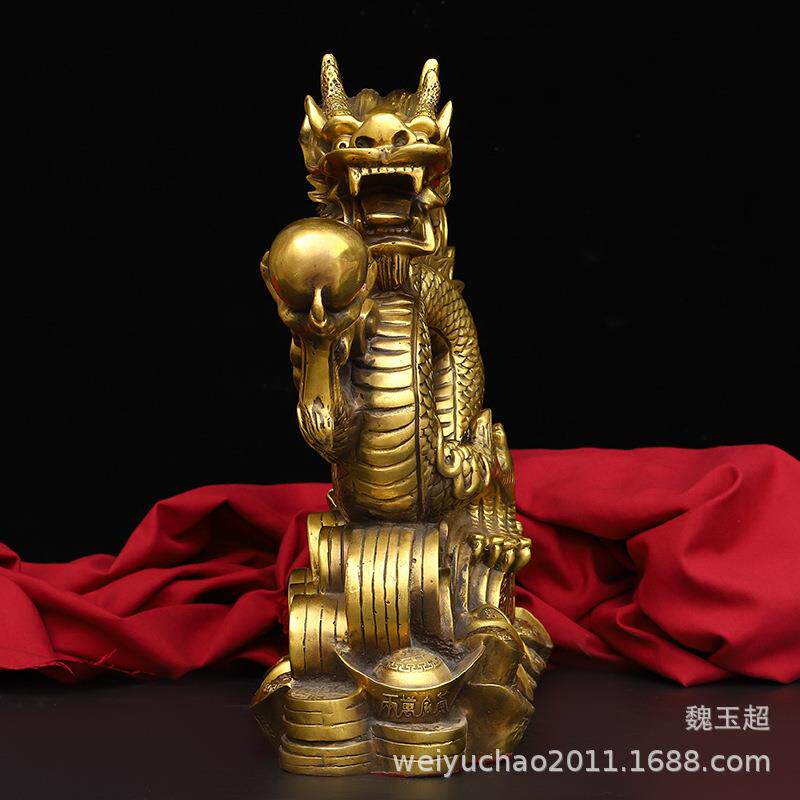 纯铜黄金万两龙汉龙生肖龙家居装饰品青龙黄金万两工艺品摆件