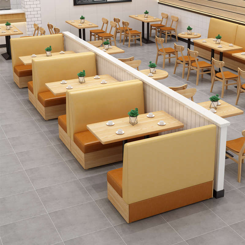 主题茶餐厅茶楼卡座沙发小吃汉堡奶茶快餐店餐饮桌椅商用组合定制