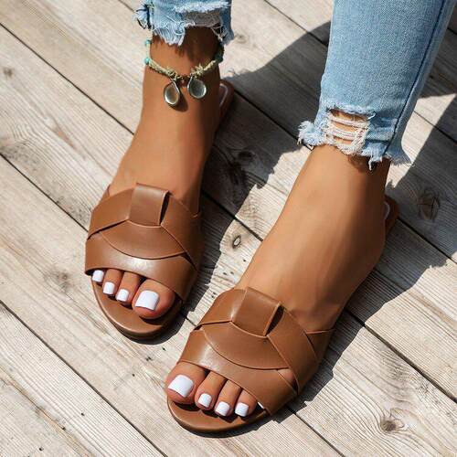 2025 summer shoes women Bowtie Slippers ladies flat sandals