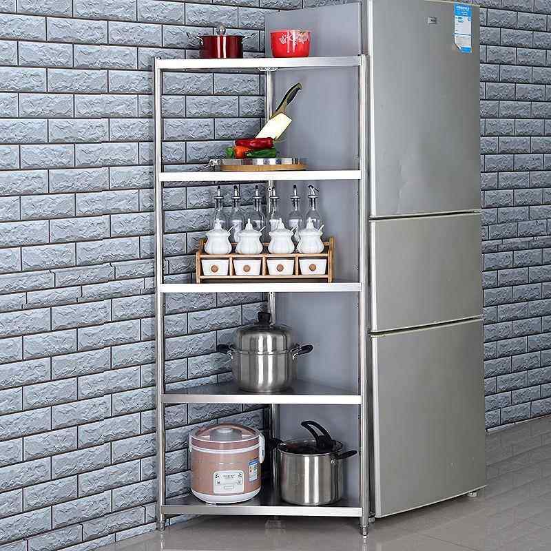 进口材质【-层】不锈钢厨房三角置物架落地多层转角收纳锅架浴