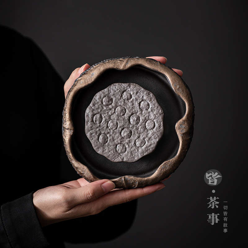 中式功夫茶具茶道干泡盘陶瓷养壶垫隔热垫子茶盘托盘家用粗陶壶承