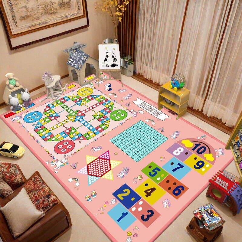 儿童房地垫客厅大面积整铺地毯防滑卧室内爬爬垫游戏飞行棋爬行垫