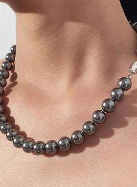 chomelkinsey倪妮同款大溪地黑珍珠项链轻奢高级感锁骨颈链毛衣链