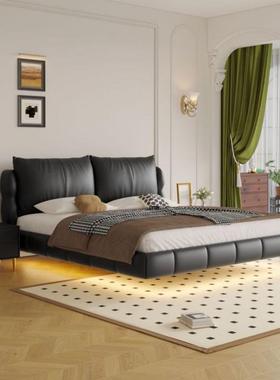 奶油风简约卧悬浮轻床KVG现床代云朵泡芙床奢主大科技布艺软包双