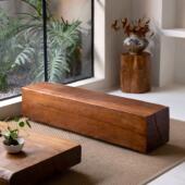 原木长条凳覆古做旧服装 凳商场休息长凳实木墩子 店展示凳入户换鞋