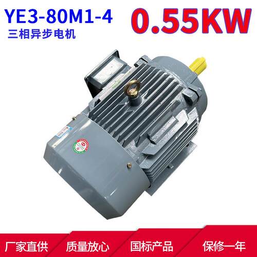 YE3系列三相异步电动机YE3-80M1-4 0.55KW 4极三相异步电机 马达