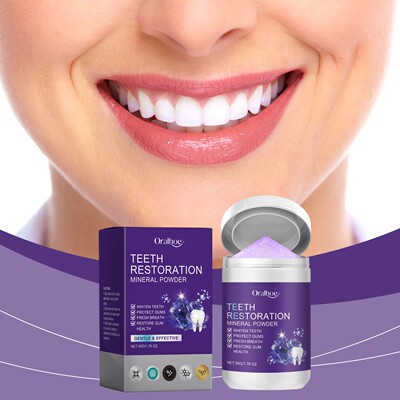 ORALHOE Purple Teeth Powder Gentle Care for Cleaning Teeth,