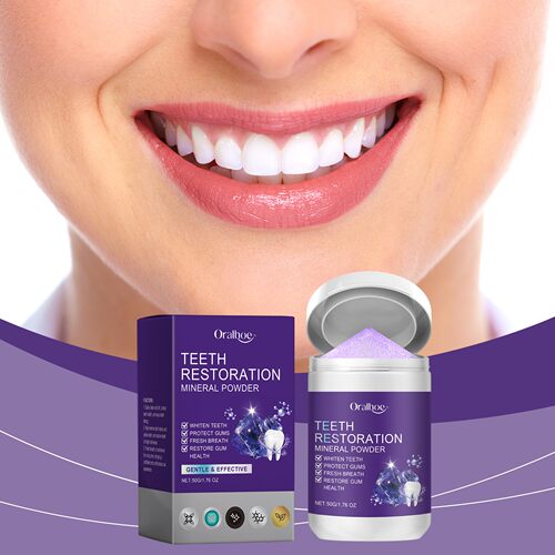 ORALHOE Purple Teeth Powder Gentle Care for Cleaning Teeth,