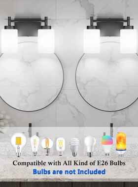 玻璃灯壁美式复古工业风镜前灯妆台浴室梳灯具两BK1113头头四三头