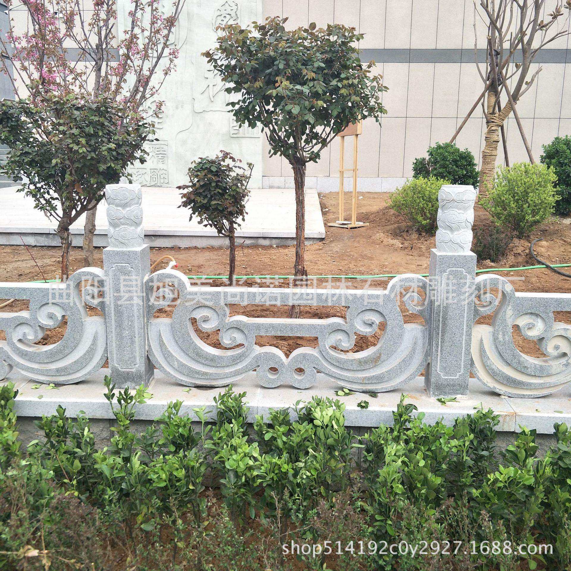 厂家花岗岩栏板 别墅庭院青石汉白玉栏杆 河道景观异形栏板