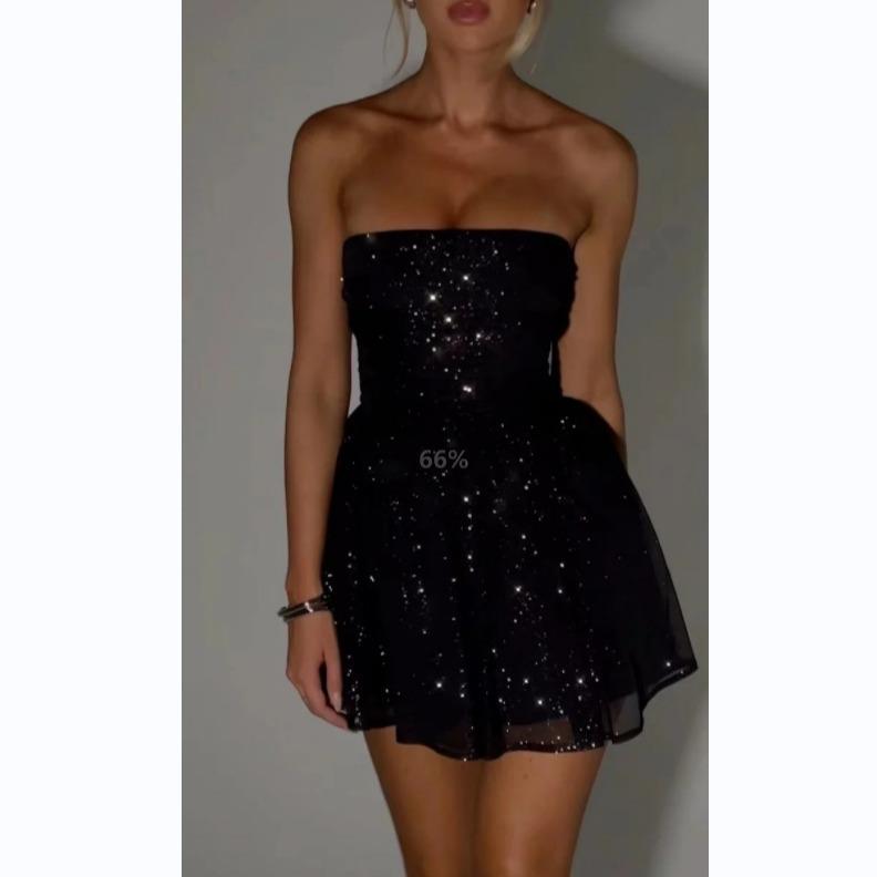 Sexy gift strapless slim tube mini dress small sleeveless