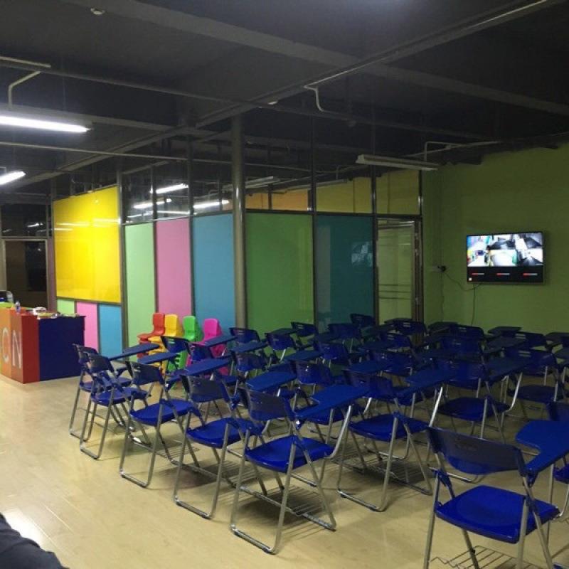 加培训椅带写字板GGY可折免安装会议办公椅新场会椅一叠体闻桌厚 - 实物图