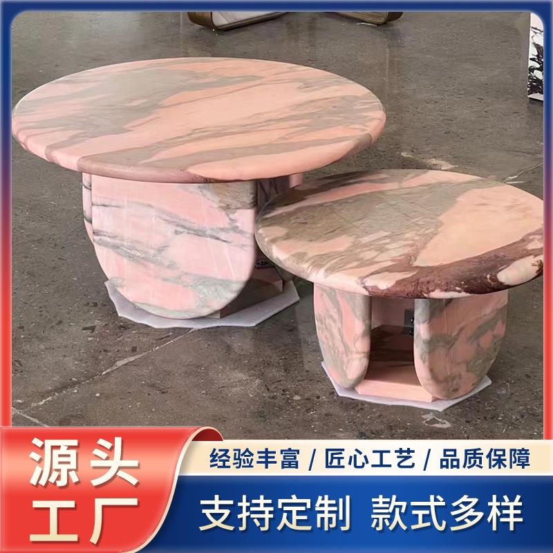 宝丽格烟粉天然大理石家装别墅背景墙爱马灰地板窗台办公台面石材